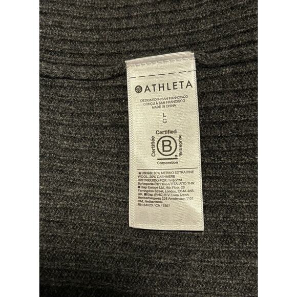 Athleta Spirit Refined Wool Cashmere Wrap Charcoal‎ Gray Heather Large NWT $259 - Picture 11 of 12